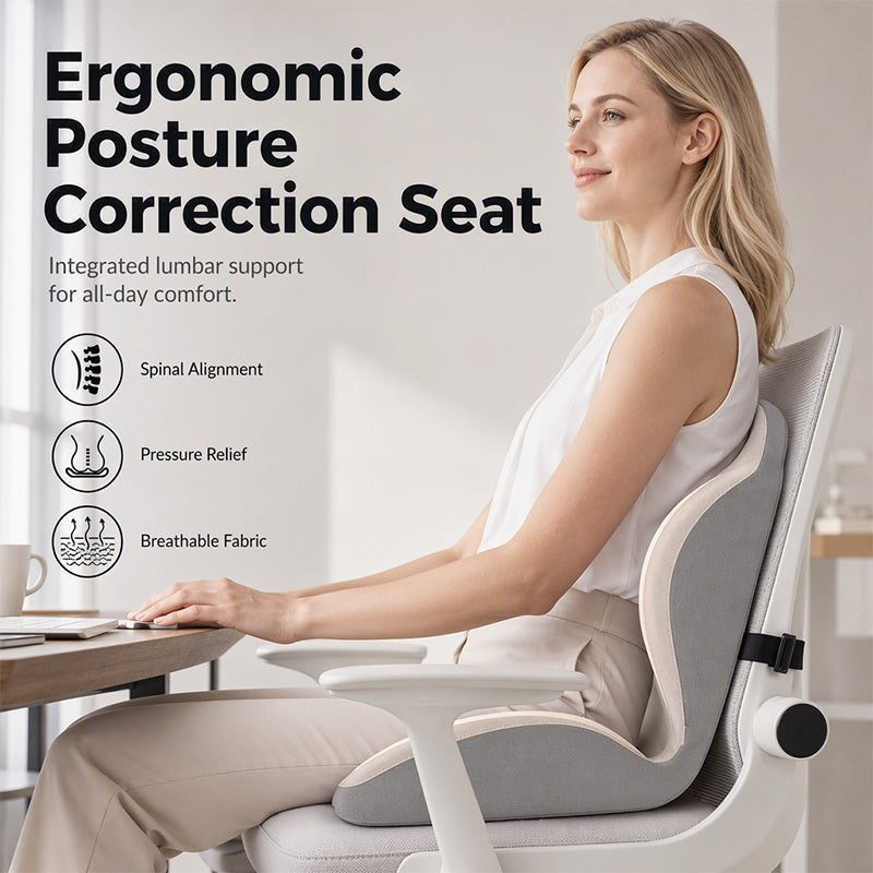 Ergonomic Memory Foam Seat Cushion with Back Support – Stay Comfortable All Day, Perfect for Office, Car & Home