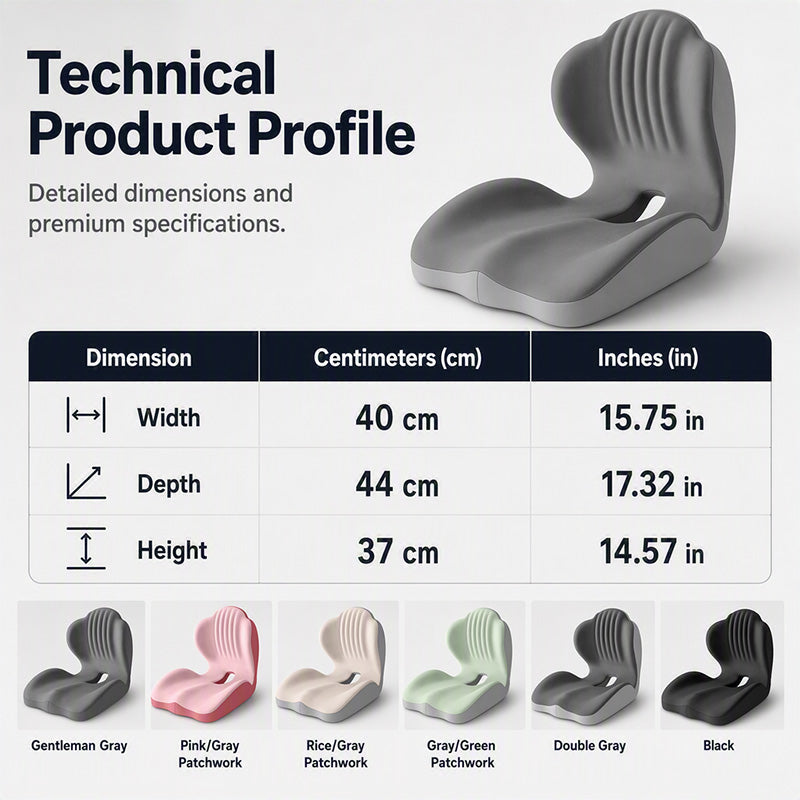 Ergonomic Memory Foam Seat Cushion with Back Support – Stay Comfortable All Day, Perfect for Office, Car & Home