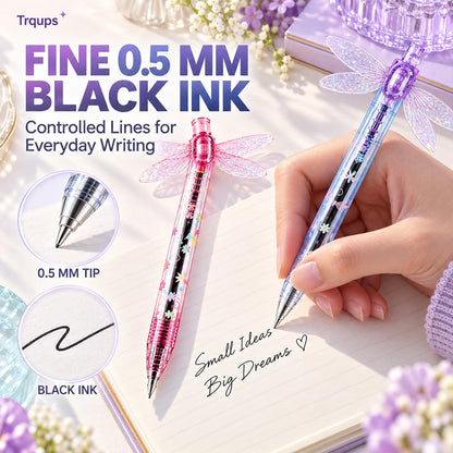 Gleaming Wings Dragonfly Pen, Dragonfly Ballpoint Pen with Moving Wings