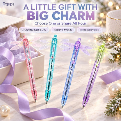Gleaming Wings Dragonfly Pen, Dragonfly Ballpoint Pen with Moving Wings