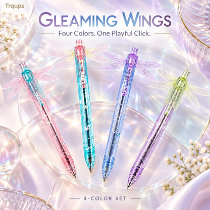 Gleaming Wings Dragonfly Pen, Dragonfly Ballpoint Pen with Moving Wings