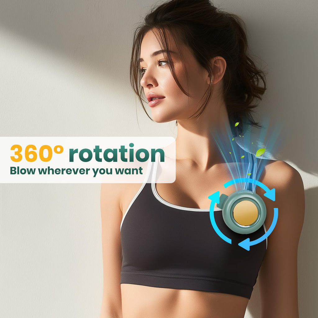 Summer Essential, Portable Dual-Use Neck Clip Mini Handheld Fan